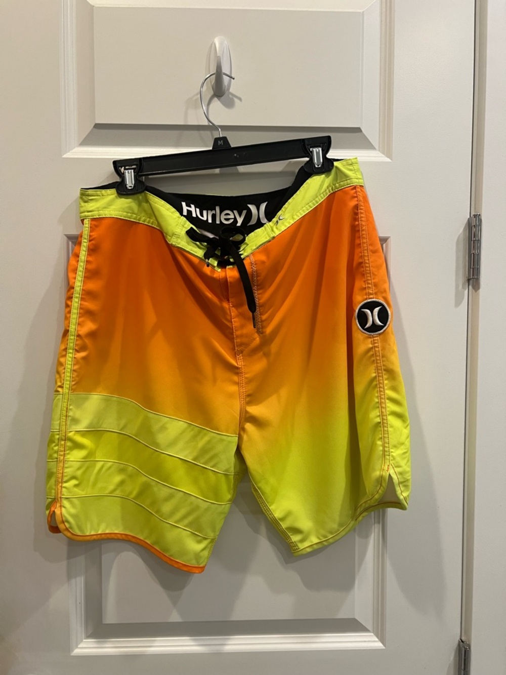 Hurley Orange to Neon Lime Gradient Board Shorts